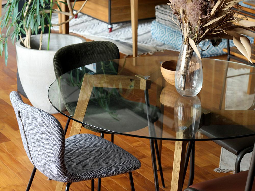 Gノット ガラス テーブル 1200 ラウンド - a.depeche(アデペシュ)