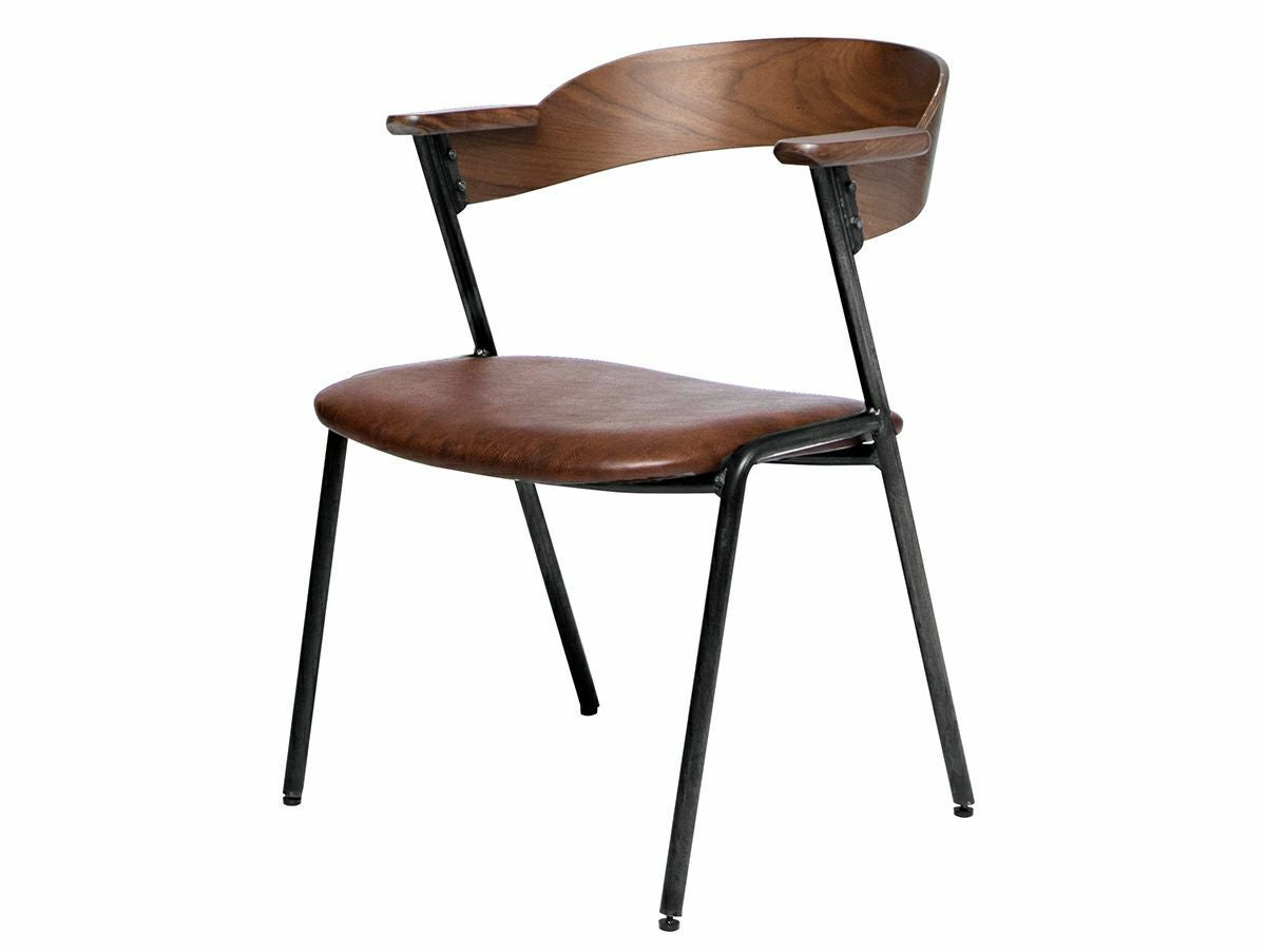 クーポン対象】ダニス ショートアームチェア アーム ウォルナット - a