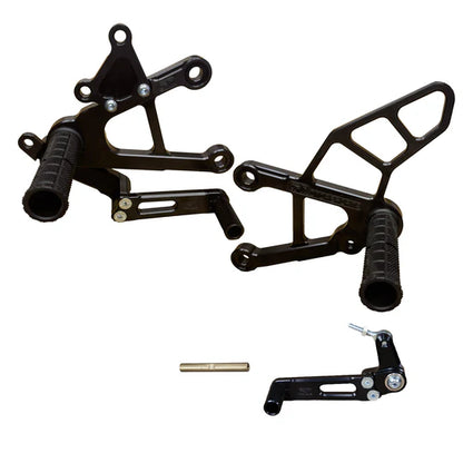Woodcraft Rearset Kit - GP Shift w/ OEM QS Kawasaki ZX-6R 2019