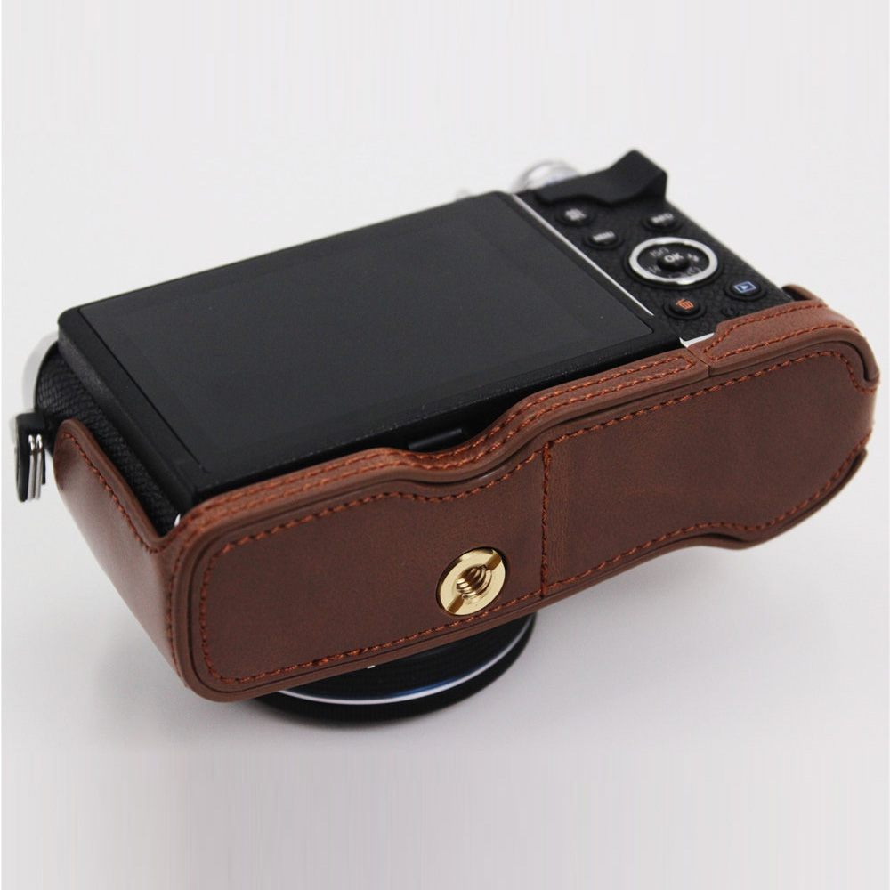 Camera Bag PU Leather Half Body Case For Olympus PEN E-P7 EP7
