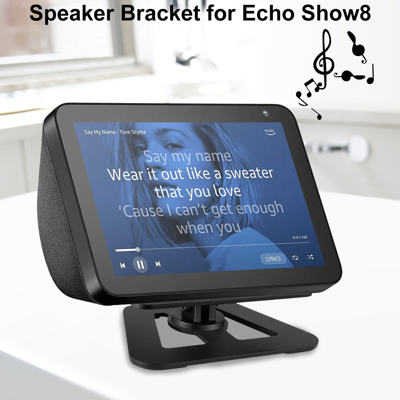 Echo show 8用の調整可能な回転スタンド,アルミニウム合金,滑り止め