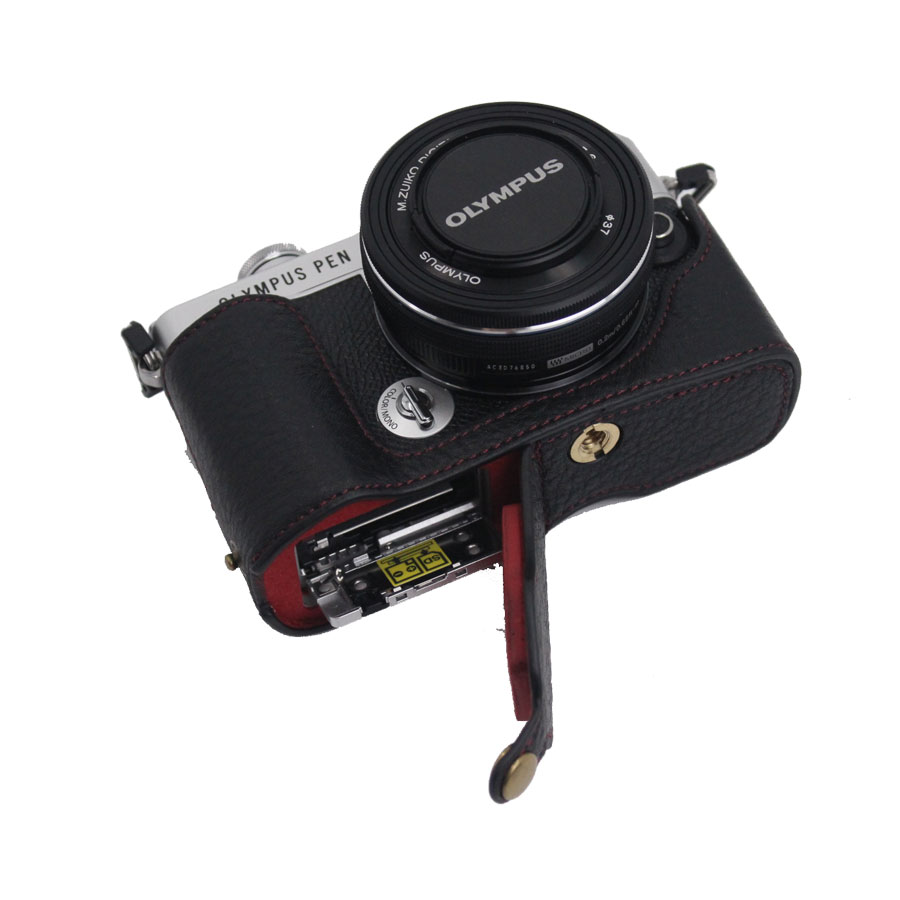 本革ケースカメラバッグハーフボディカバーオリンパスペン E-P7 EP7