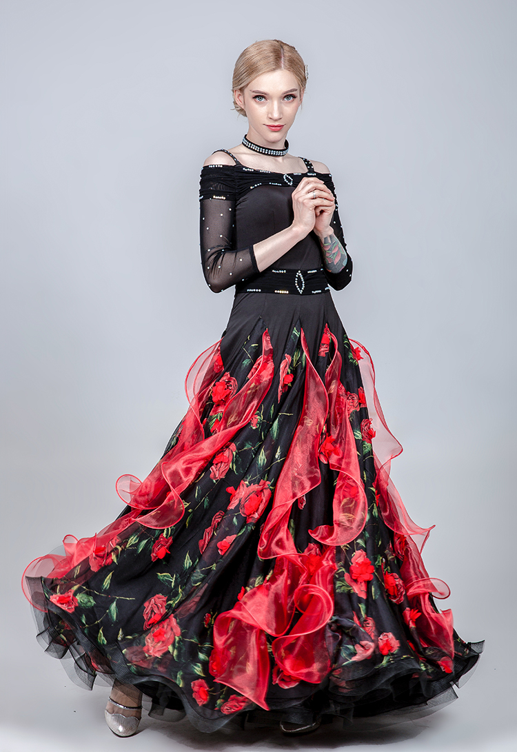 社交ダンスドレスの女性ワルツドレスフリンジスペインドレスフラメンコ