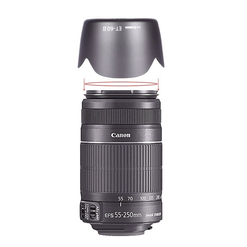 レンズフードキヤノンef 75〜300ミリメートルf/4.0-5.6 usm、ii、ii