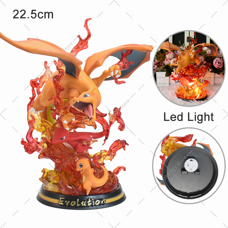 ポケモンアニメフィギュア,LEDライト付きPVCおもちゃ,特殊効果