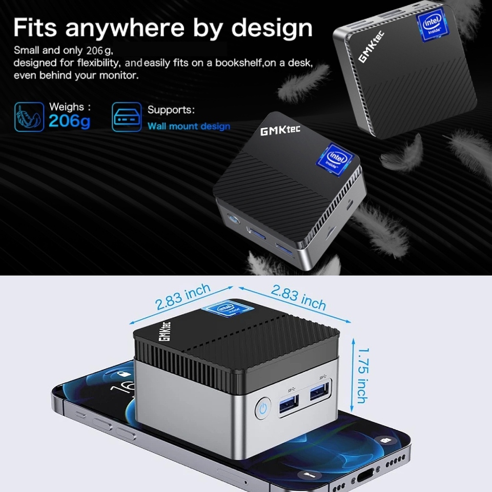 GMKtec KB5 Mini PC Intel Celeron N5105 Windows 11 Pro 4K Mini PC