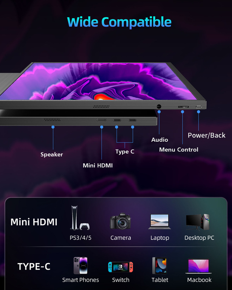 UPERFECT ポータブルモニター 18インチ 2K 144Hz ゲーミング