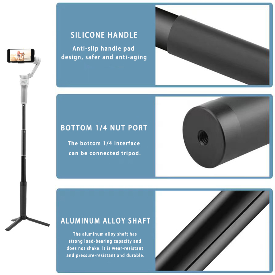 ポケット3用の調整可能な自撮り棒,延長ロッド,バーアクセサリー,1/4