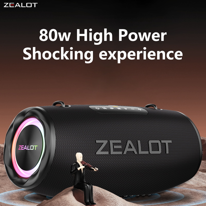 ZEALOT S87 80W Wireless Speakers, Outdoor Portable Subwoofer