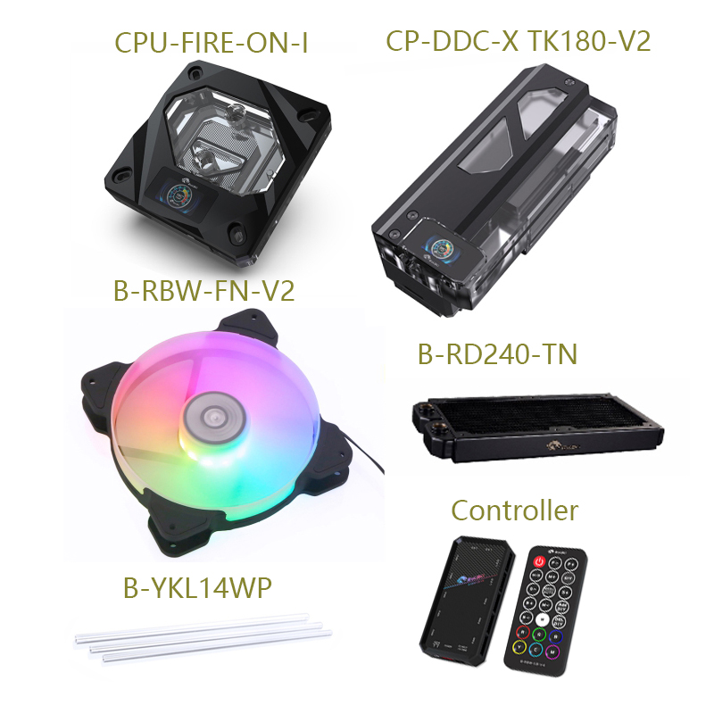 Bykski-水冷キット,水タンクポンプ,240mmラジエーター,12cmファン