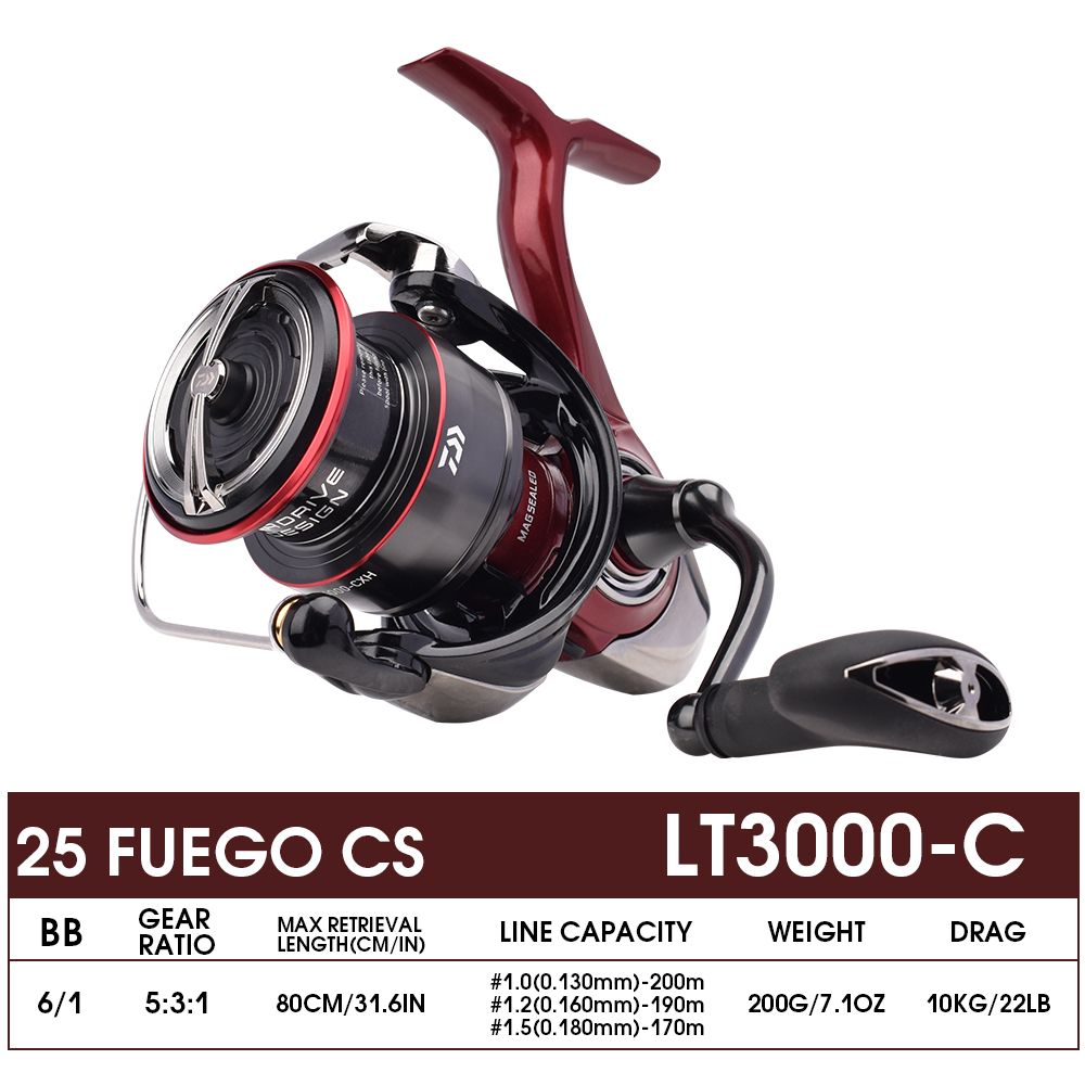 2025 DAIWA Fishing Spinning Reel FUEGO CS LT 1000-6000 Fishing