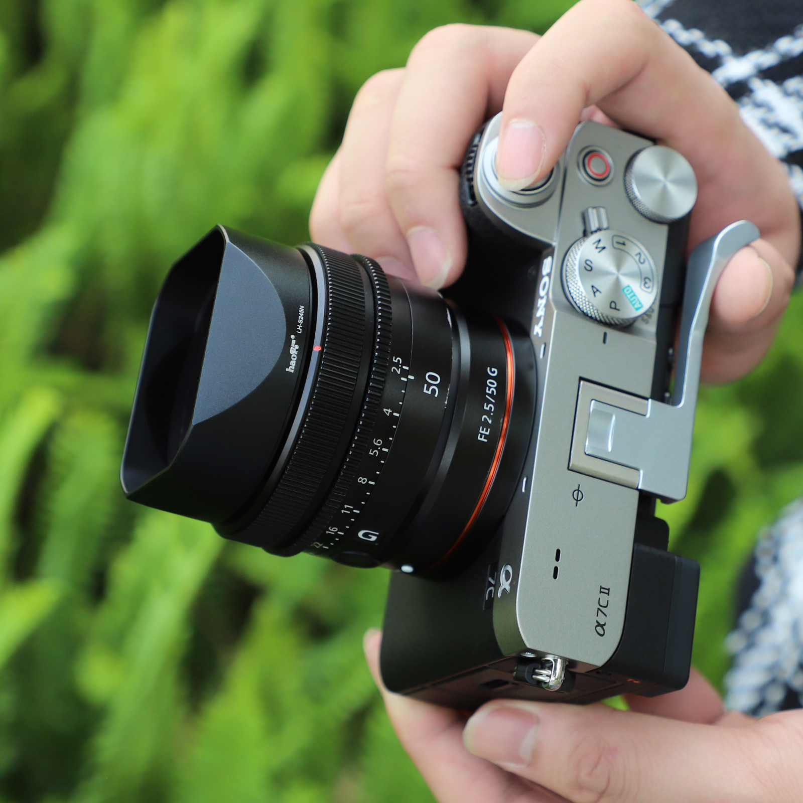 Haoge バヨネット式スクエアメタルレンズフード ソニー FE 40mm 50mm