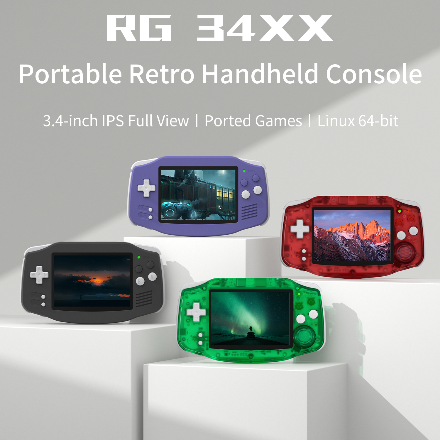 ANBERNIC RG 34XX Handheld Game Console 3.4” IPS 720*480 Screen