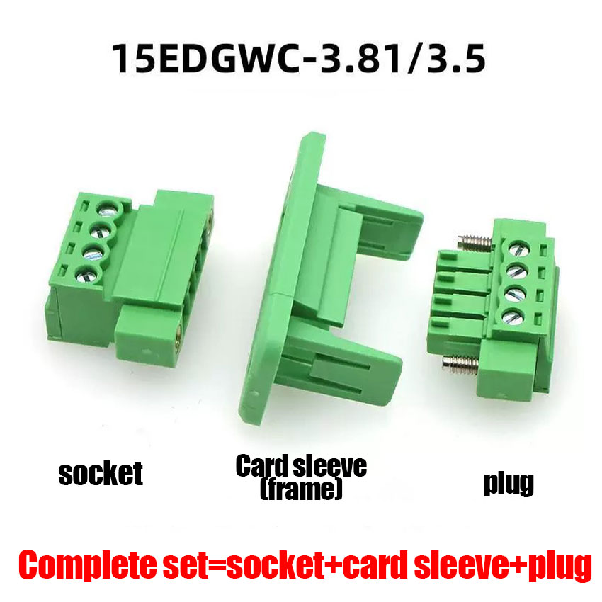 1Set 15EDGWC Pitch 3.81mm 2P/3P/4P/5P/6P/8P/9P Pluggable Terminal