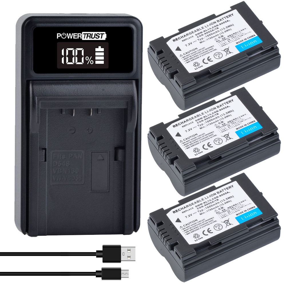 バッテリーおよびUSB充電器,Panasonic lumix,CGR-S602, DMW-BL14, DMC