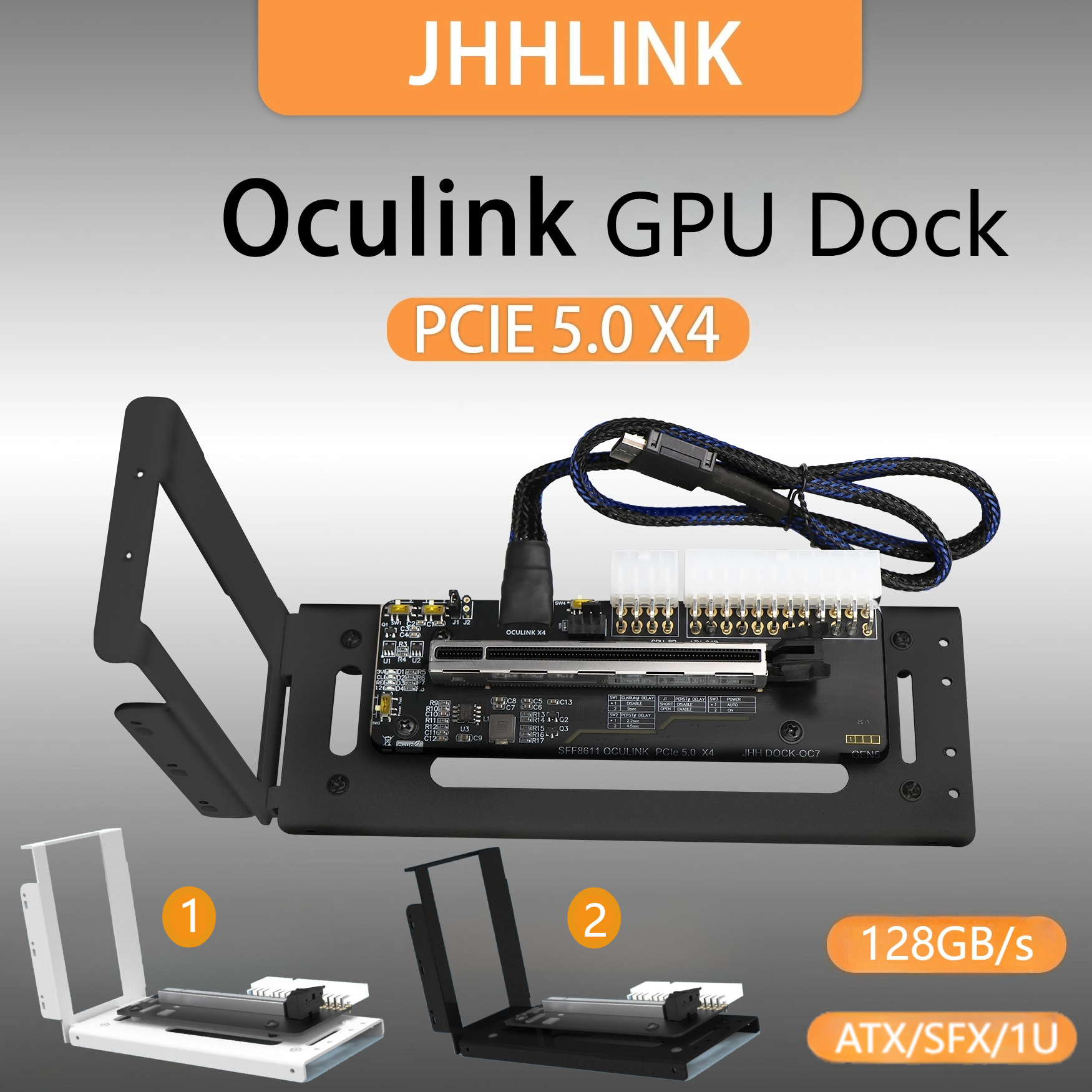 eGPU OCuLink GPUドック PCIe 5.0 x4 高速 GDP ノートパソコン用 外