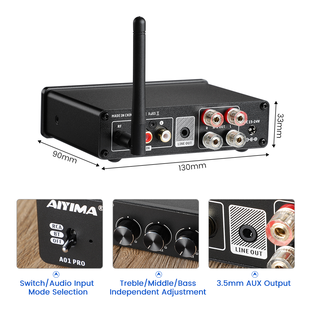 AIYIMA A01 PRO Bluetooth TPA3116D2 パワーアンプ HIFI サウンド