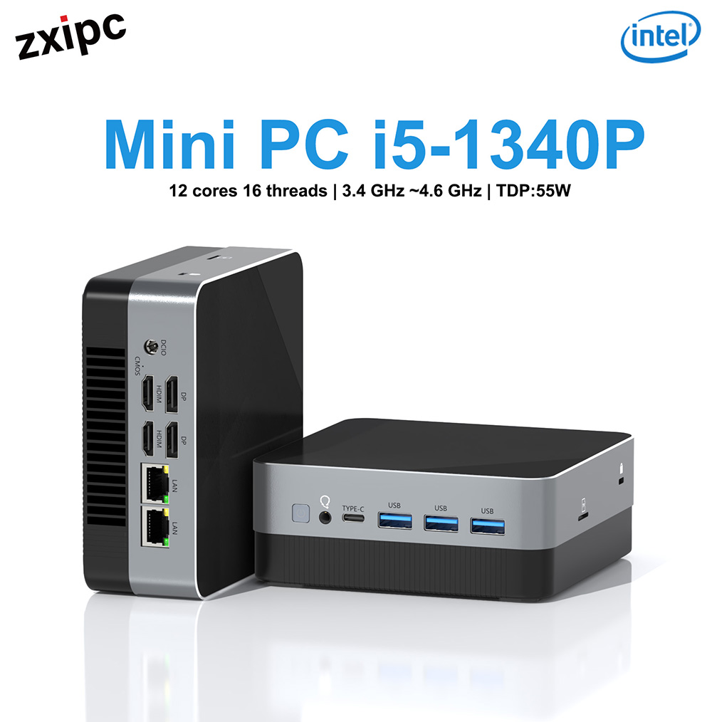 13th Gen Pocket Mini PC i5 1340P 2xDDR4 Up to 32GB RAM SSD WIFI6