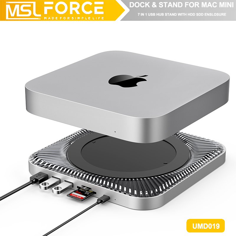 MAC MINI M1 ドックステーションスタンド、外部ストレージディスクと 4