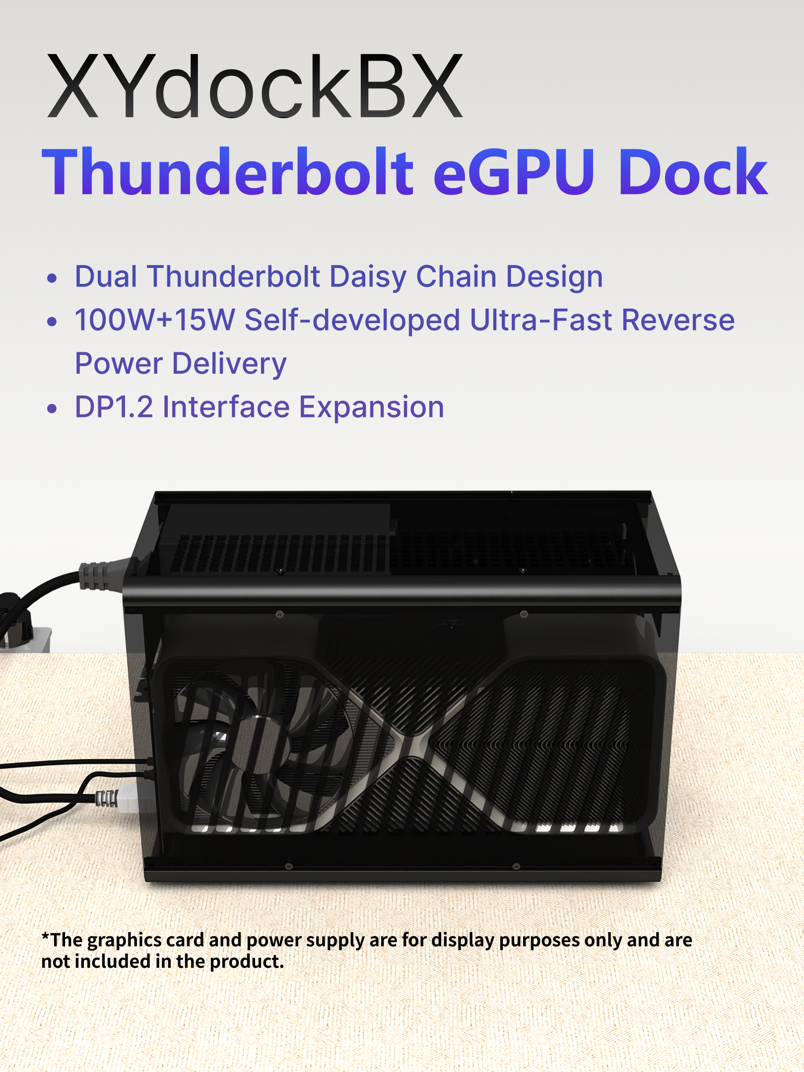 XIAOYAO XYDockBX Thunderbolt eGPU ドック JHL6540/100W+15W 逆充電