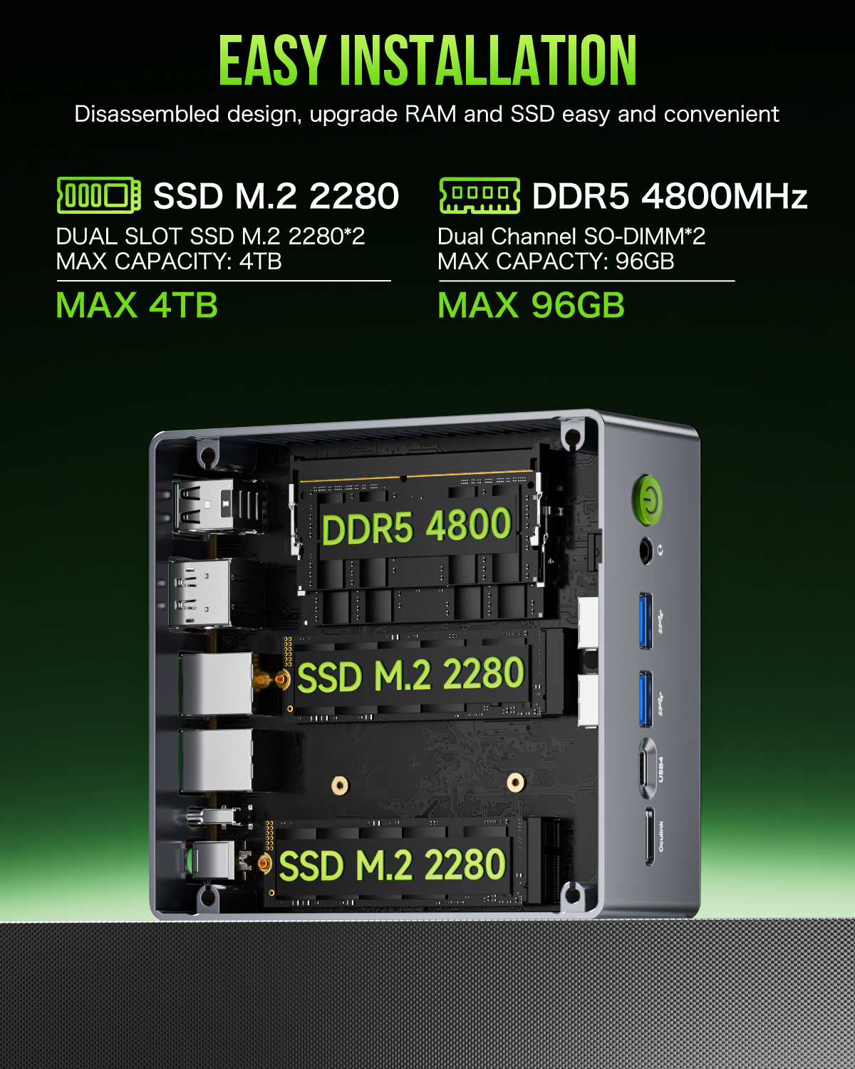 Gmktec-ミニPC m7 amd ryzen 7 pro 6850h nucbox amd radeon™Wi-Fi 6