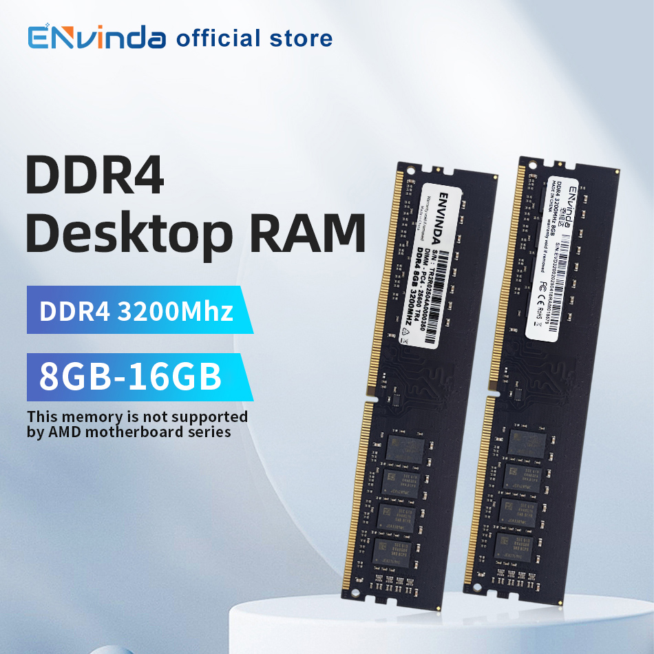 ENVINDA DDR4 PC RAM Memoria 8GB 16GB 3200MHz DIMM Desktop Computer