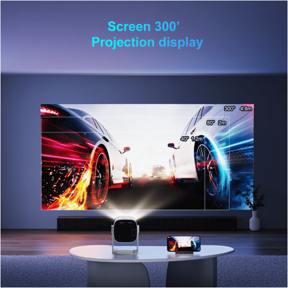 K2N Mini Projector 4K Supported Portable with 270° Rotatable Auto