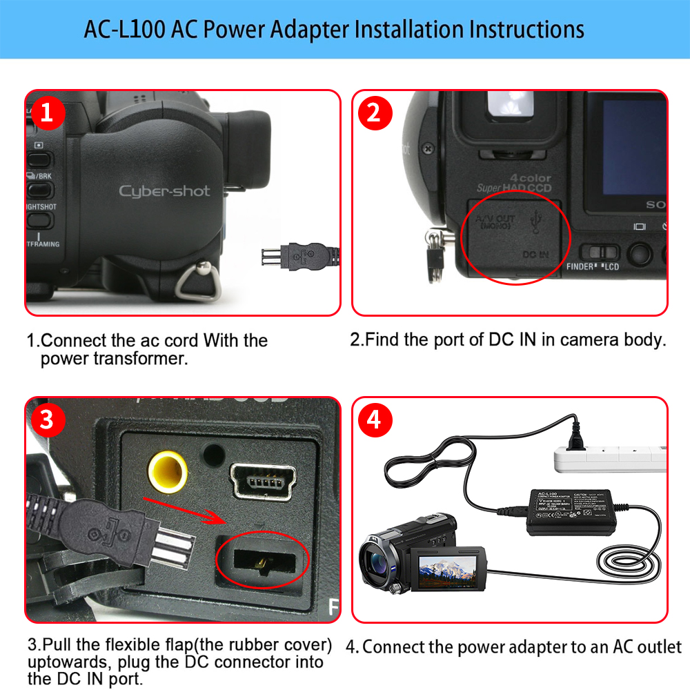AC-L100C ソニーカメラ AC-L10A L10B L15 電源アダプタ NX100 AX2000