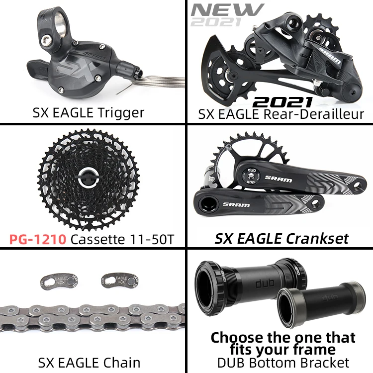 オリジナルのsram sx eagle groupSet,チェーン付きシフター,12v,1x12