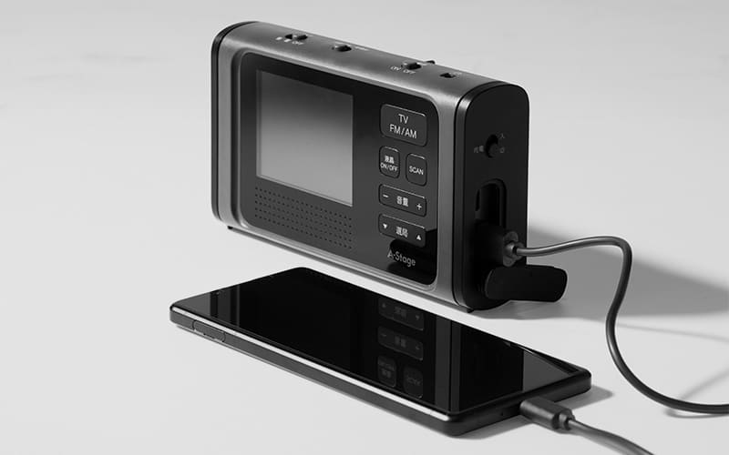 1台2役 3.2インチ液晶ワンセグTV ラジオ (OR-A03BK)｜A-Stage inc.