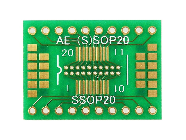 SSOP20ピン(0.65mm)・SOP20ピン(1.27mm)DIP変換基板: 基板・ブレッド