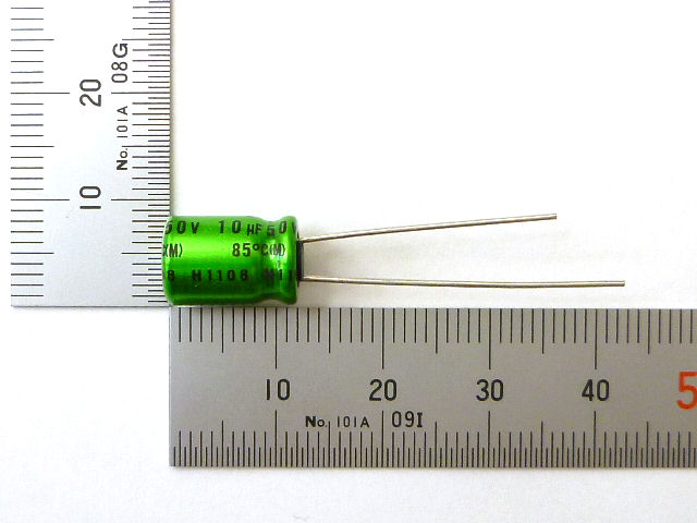 オーディオ用無極性電解コンデンサー10μF50V85℃ ニチコンMUSE・ES