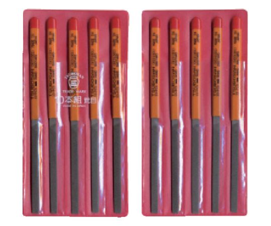 61-2616-04 組ヤスリ 10本組 平 荒目 HI010-01 【AXEL】 アズワン