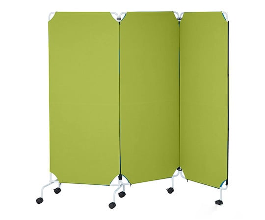 7-9777-03 連結パーテーション 基本体G 3連 2100×400×1800mm グリーン