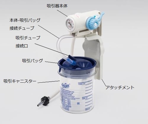 8-5298-36 壁掛吸引器（ディスポタイプ）用吸引バック 1L 凝固剤付 1箱