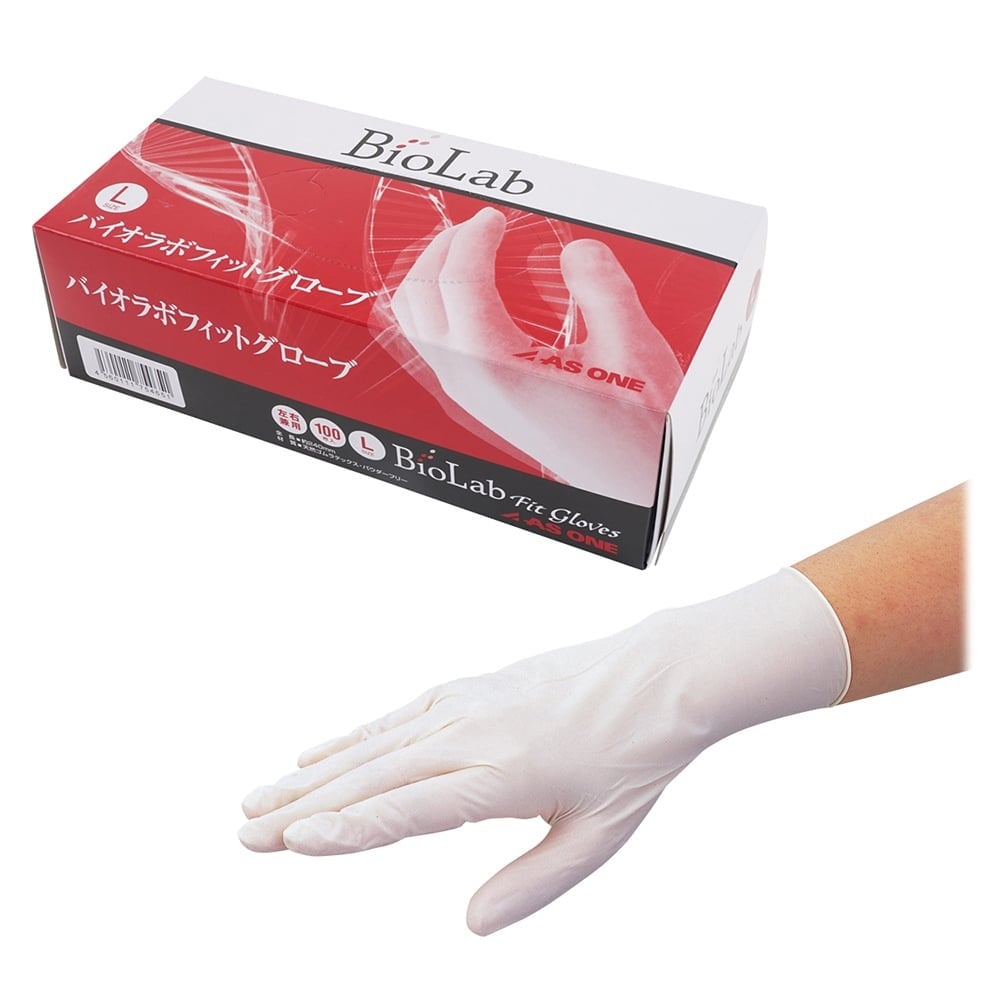 1-4625-01 バイオラボフィットグローブ（パウダーフリー） L 100枚入