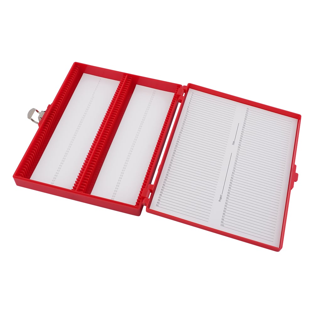 2-5377-03 カラースライドボックス 100枚用 赤 03-448-3 【AXEL】 アズワン