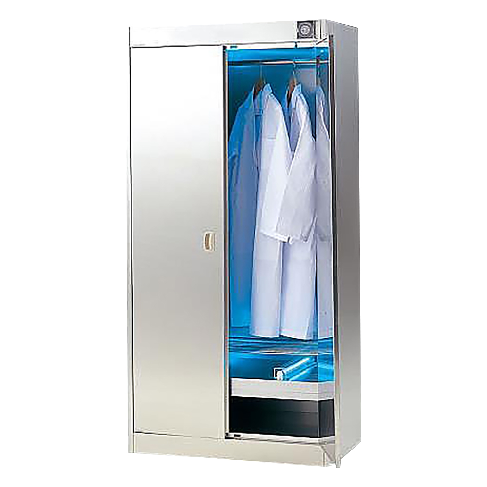 2-7978-02 紫外線殺菌ロッカー(ステンレス仕様) 着衣用 W-02FN 【AXEL