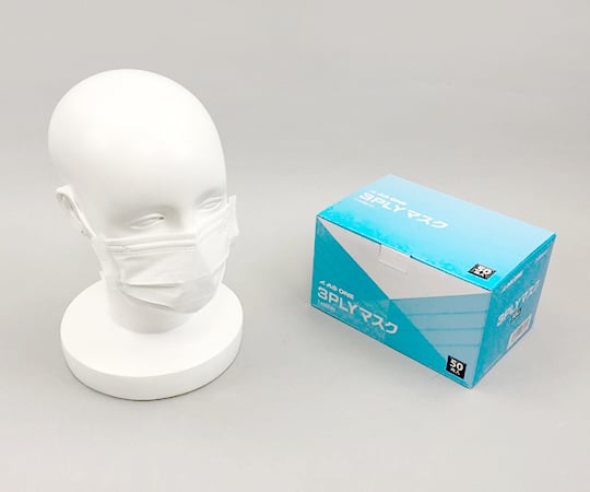 3-6566-01 クリーンルーム用3PLYマスク（個包装） 1箱（50枚入