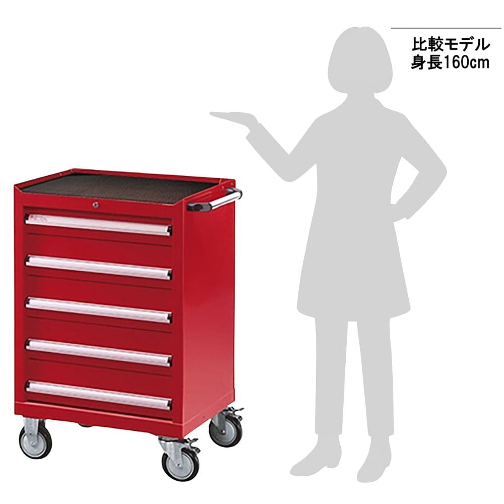 3-6576-01 キャビネットワゴン 引出し5段タイプ 630×500×993mm CW705