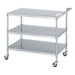 1-2476-11 ステンレスワゴン(SUS430) 600×450×800mm(棚3段) M03-6045