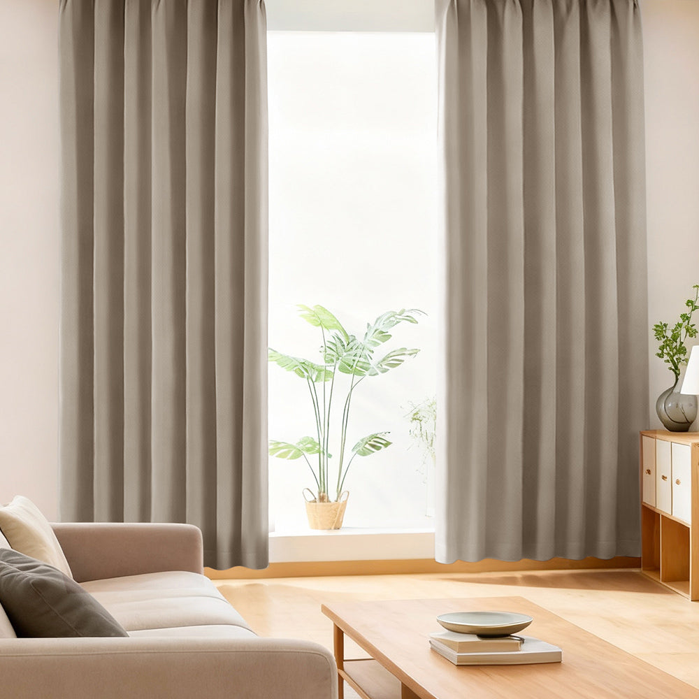 AIFY 1級 遮光カーテン 2枚セット 幅100cm 丈90cm～178cm ライトグレー