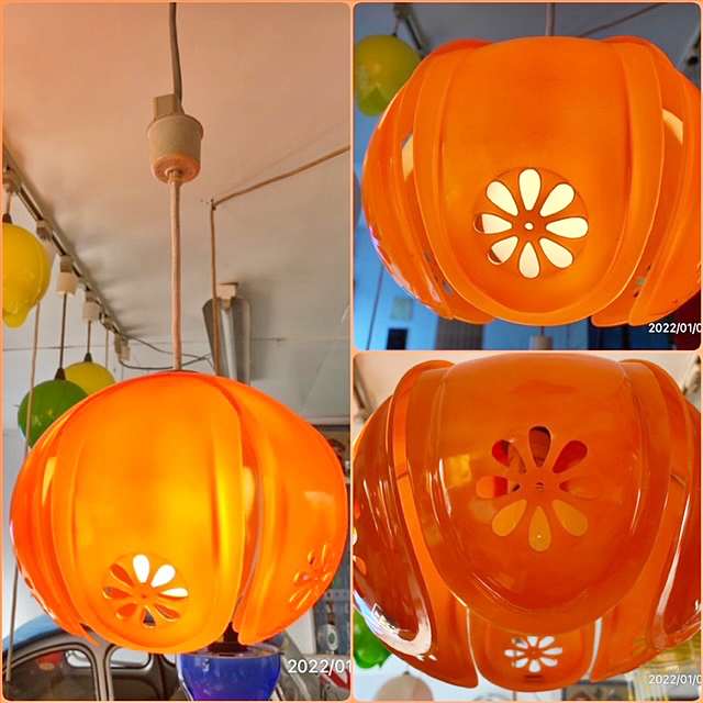 ヒカリ照 オレンジ色 昭和レトロ ペンダントライト レトロポップ
