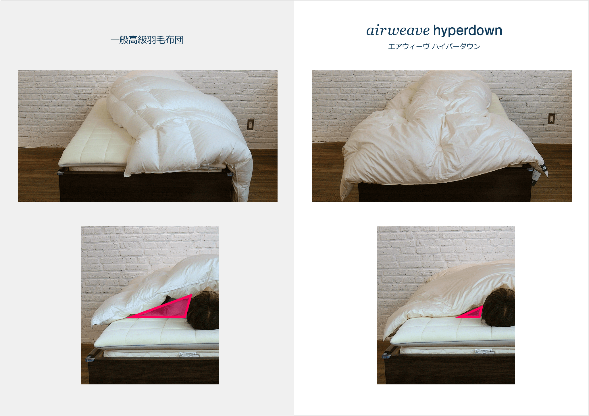 羽毛布団を超えた暖かさ。機能性掛け布団 エアウィーヴ ハイパーダウン