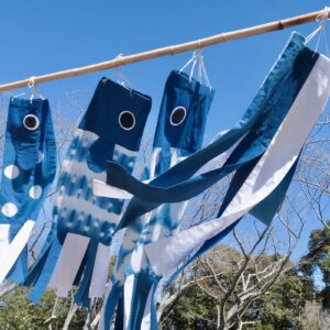 完売しました❗️2021年分《受注生産》手染め 藍染め鯉のぼり4点セット