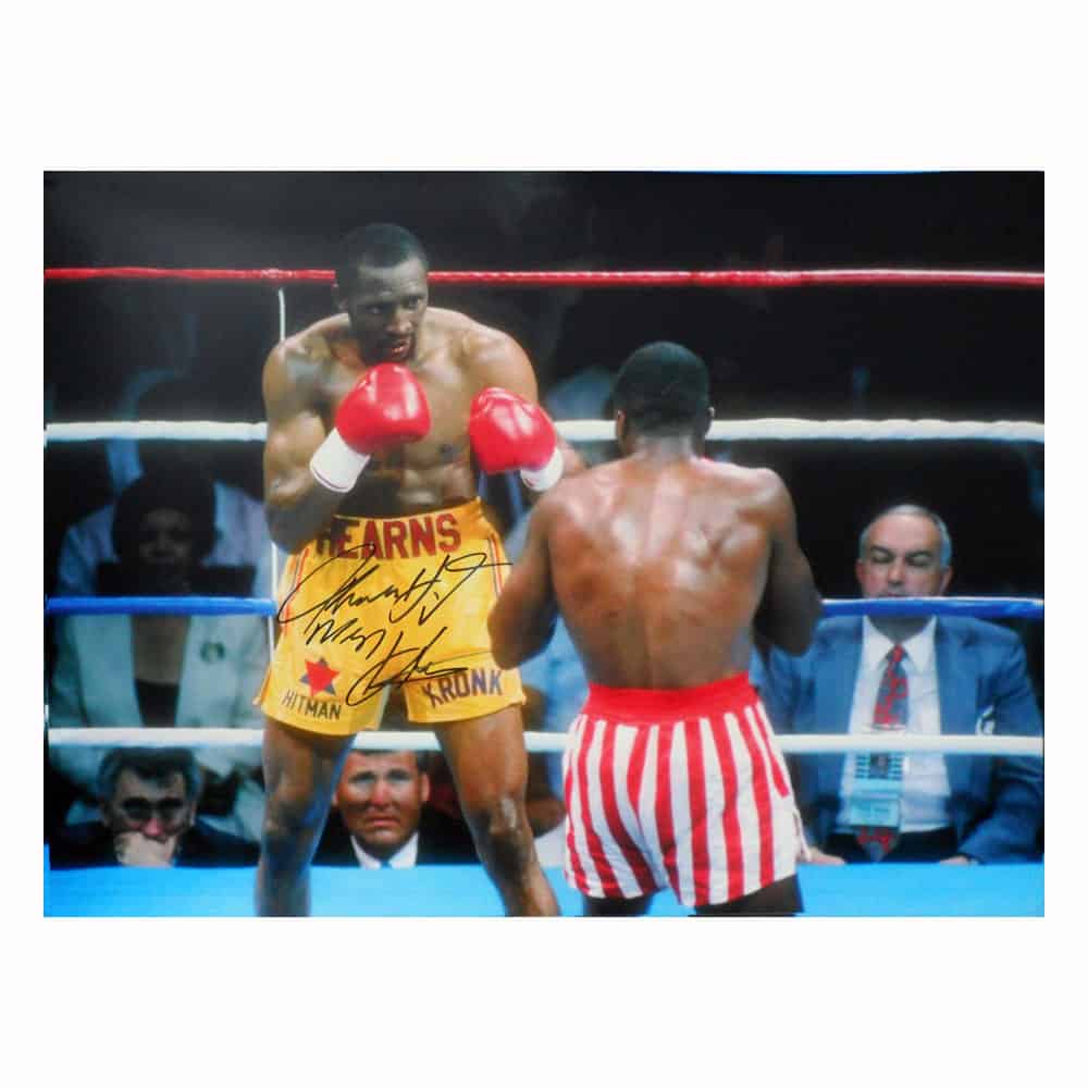 トーマス・ハーンズのサイン入り写真 vs シュガー・レイ・レナード