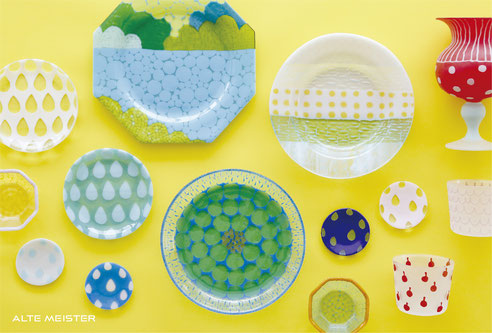 田子美紀 ガラス 皿 2枚セット 田子美紀さんカラフルに個展 | ガラス探検隊