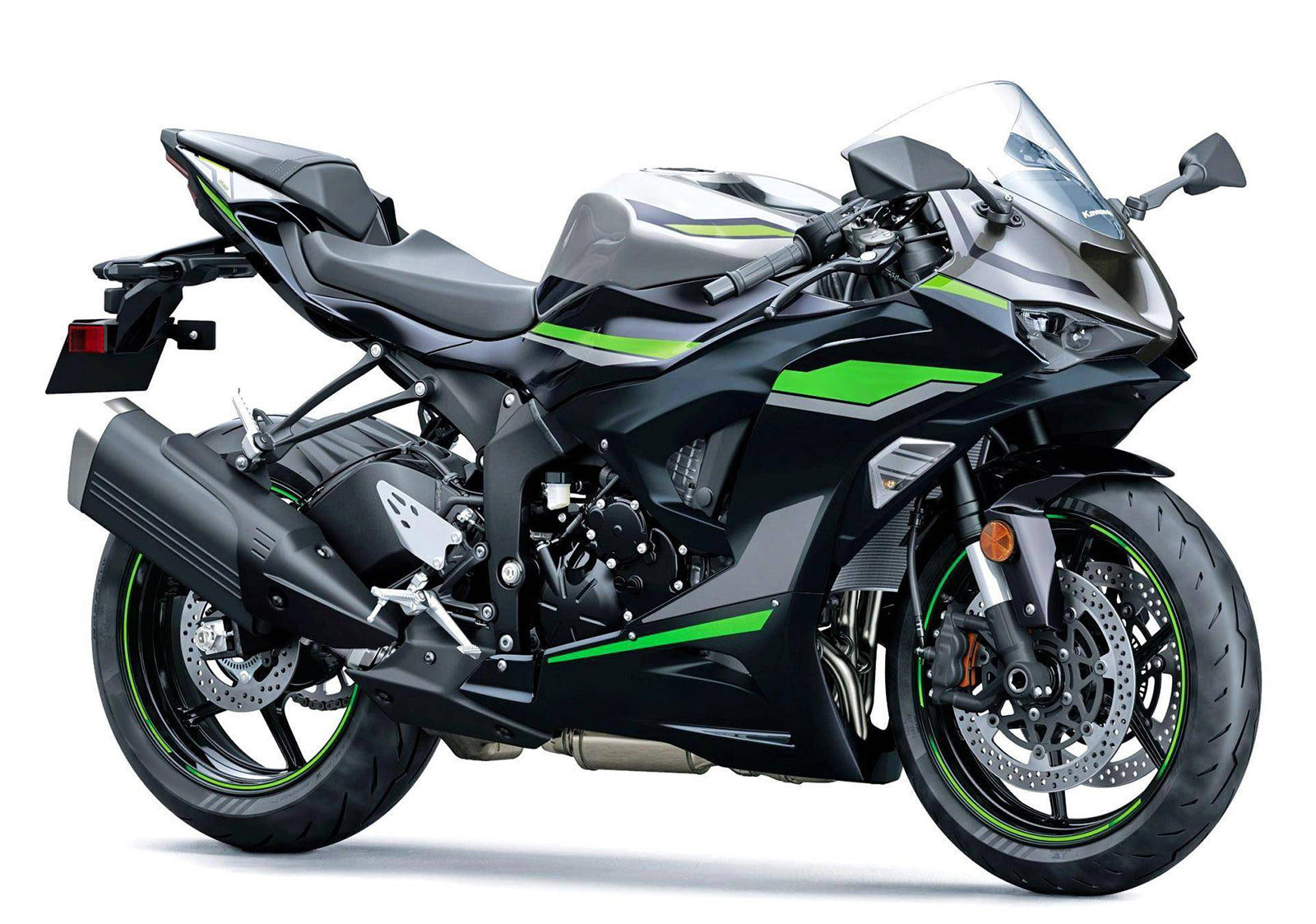 Amotopart 2024-2026 Kawasaki ZX6R Black Grey Green Fairing Kit