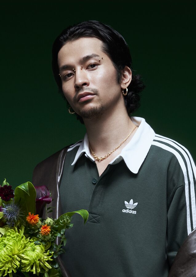 常田大希着用モデル、アディカラーラグビーポロシャツが、かわい