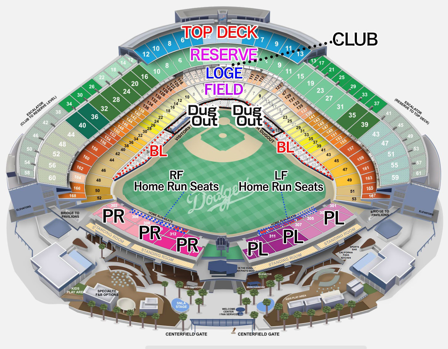 ロサンゼルス・ドジャース】座席エリア別のチケット料金とお勧め座席を
